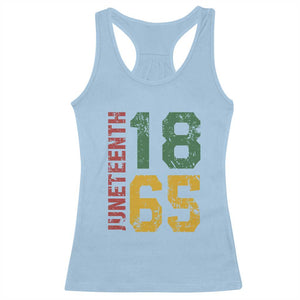 Juneteenth Racerback Tank Top Celebrating Freedom In African History Since 1865 TS01 Light Blue Print Your Wear