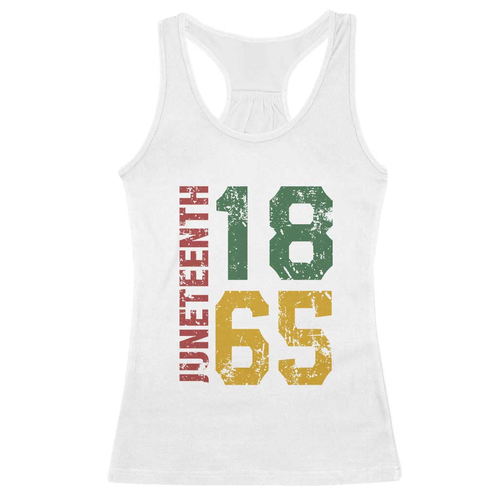 Juneteenth Racerback Tank Top Celebrating Freedom In African History Since 1865 TS01 White Print Your Wear