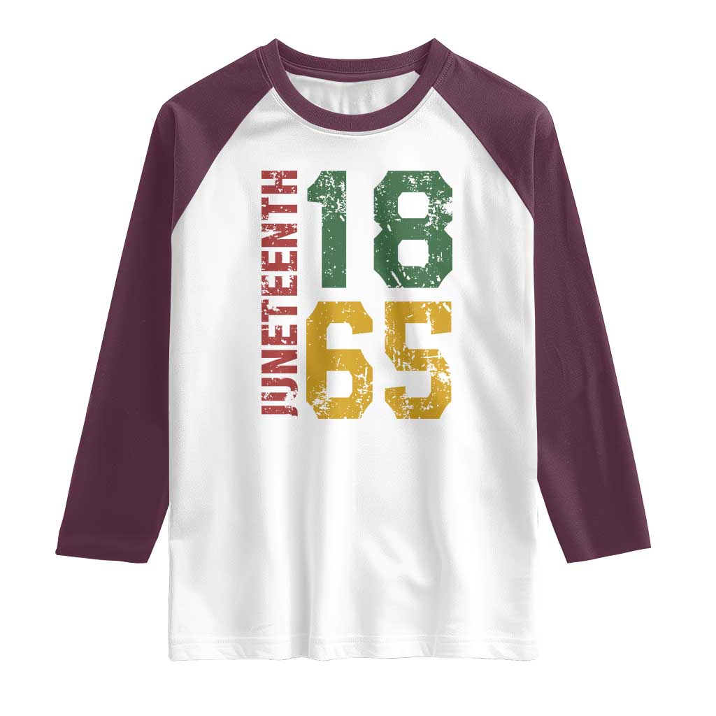 Juneteenth Raglan Shirt Celebrating Freedom In African History Since 1865 TS01 White Maroon Print Your Wear