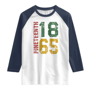 Juneteenth Raglan Shirt Celebrating Freedom In African History Since 1865 TS01 White Navy Print Your Wear