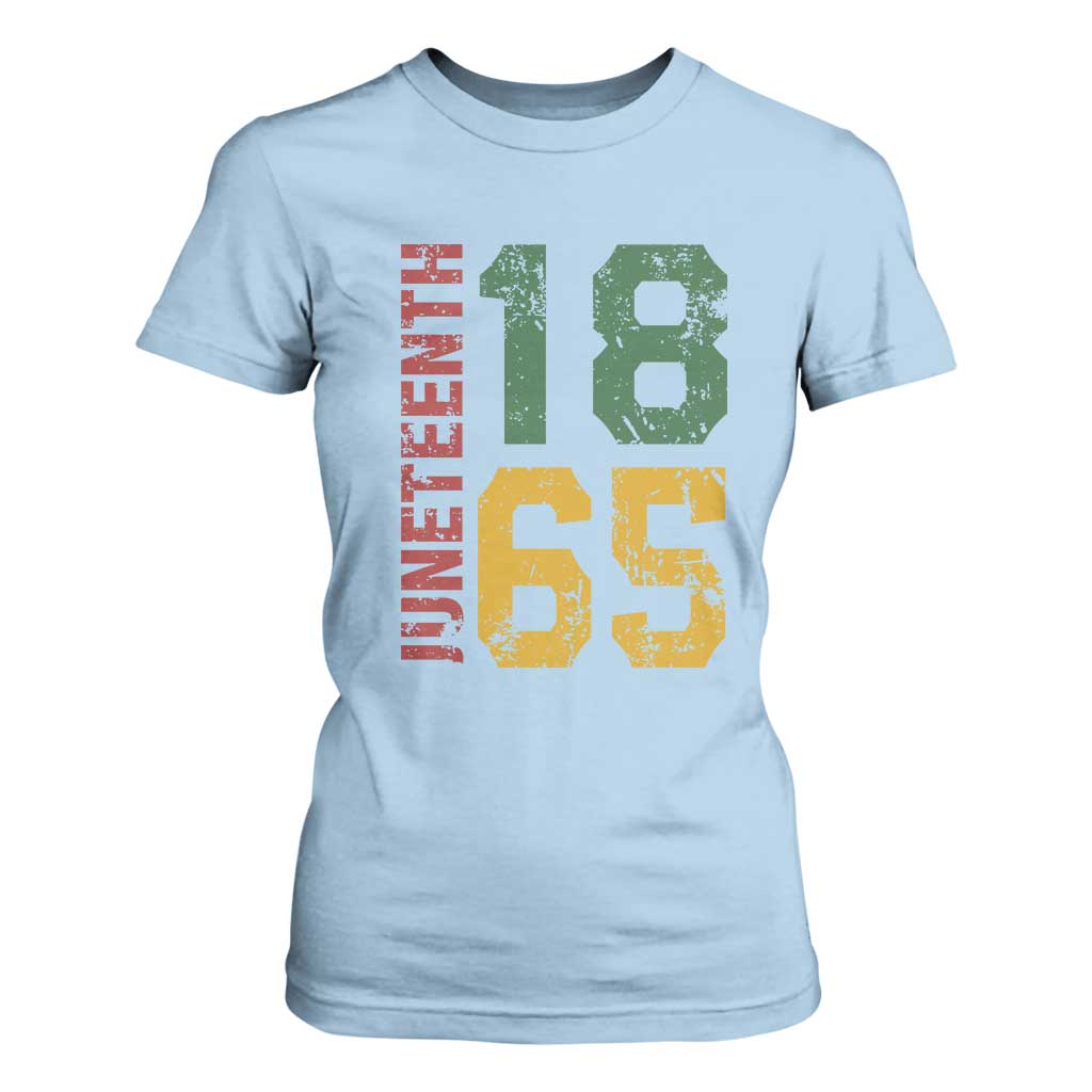 Juneteenth T Shirt For Women Celebrating Freedom In African History Since 1865 TS01 Light Blue Print Your Wear