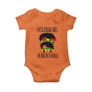 Black Women Baby Onesie Celebrate Juneteenth Messy Bun TS01 Orange Print Your Wear