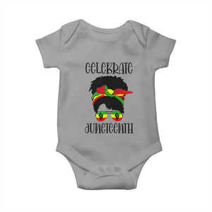 Black Women Baby Onesie Celebrate Juneteenth Messy Bun TS01 Sport Gray Print Your Wear