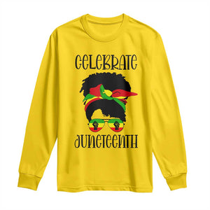 Black Women Long Sleeve Shirt Celebrate Juneteenth Messy Bun TS01 Daisy Print Your Wear