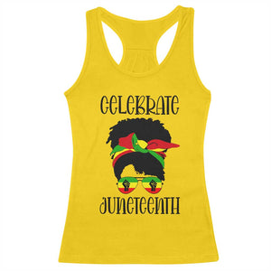 Black Women Racerback Tank Top Celebrate Juneteenth Messy Bun TS01 Daisy Print Your Wear