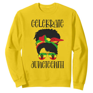 Black Women Messy Bun Juneteenth Celebrate Sweatshirt TS01 Daisy Printyourwear