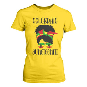 Black Women T Shirt For Women Celebrate Juneteenth Messy Bun TS01 Daisy Print Your Wear