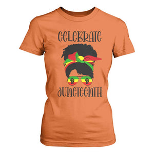 Black Women T Shirt For Women Celebrate Juneteenth Messy Bun TS01 Orange Print Your Wear