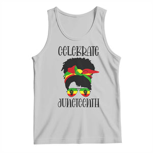 Black Women Tank Top Celebrate Juneteenth Messy Bun TS01 Ash Print Your Wear