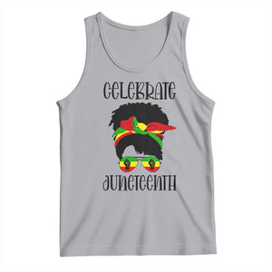 Black Women Tank Top Celebrate Juneteenth Messy Bun TS01 Athletic Heather Print Your Wear