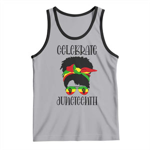 Black Women Tank Top Celebrate Juneteenth Messy Bun TS01 Athletic Heather Black Print Your Wear