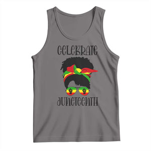 Black Women Tank Top Celebrate Juneteenth Messy Bun TS01 Deep Heather Print Your Wear