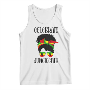 Black Women Tank Top Celebrate Juneteenth Messy Bun TS01 White Print Your Wear