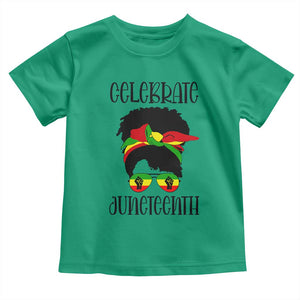 Black Women Toddler T Shirt Celebrate Juneteenth Messy Bun TS01 Irish Green Print Your Wear