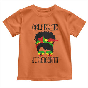 Black Women Toddler T Shirt Celebrate Juneteenth Messy Bun TS01 Orange Print Your Wear
