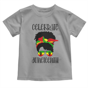 Black Women Toddler T Shirt Celebrate Juneteenth Messy Bun TS01 Sport Gray Print Your Wear