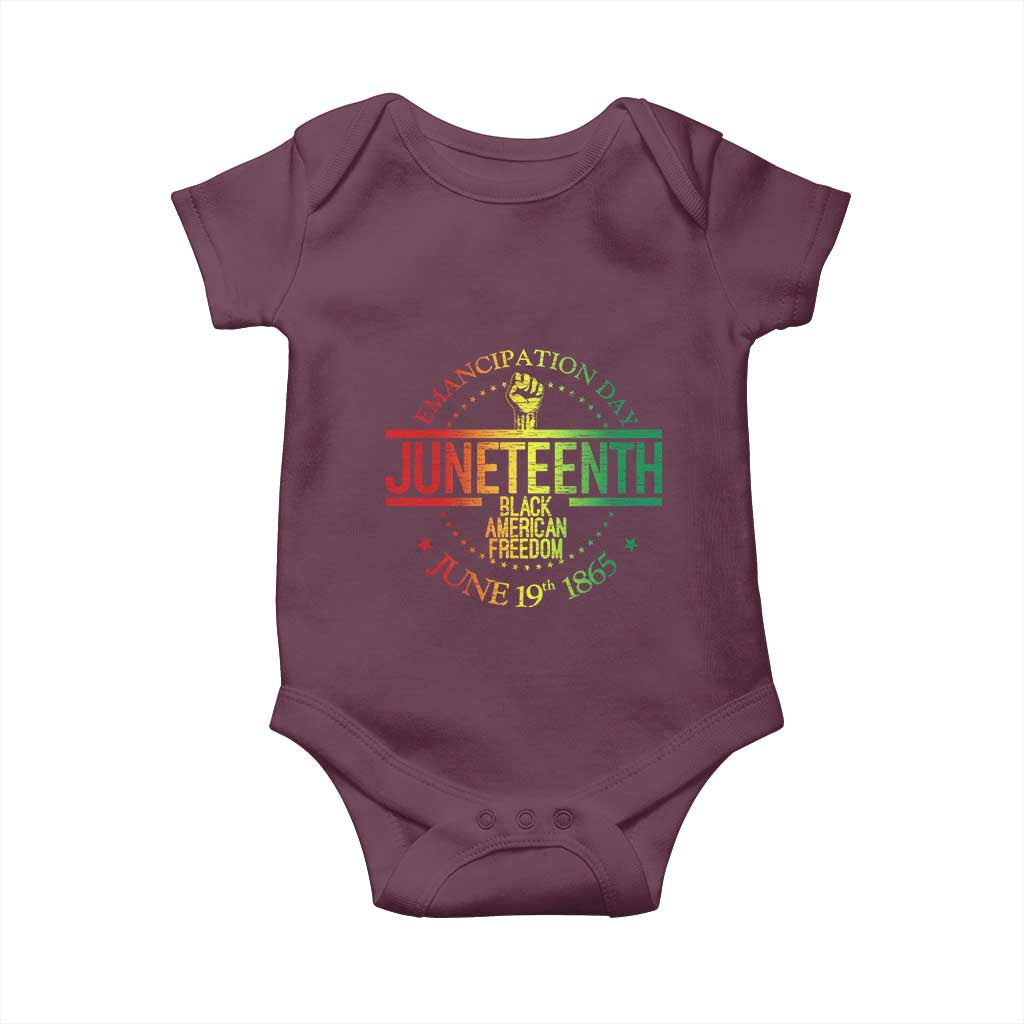 Emancipation Day Juneteenth 1865 Baby Onesie Black American Freedom History June 19th TS01 Maroon Print Your Wear