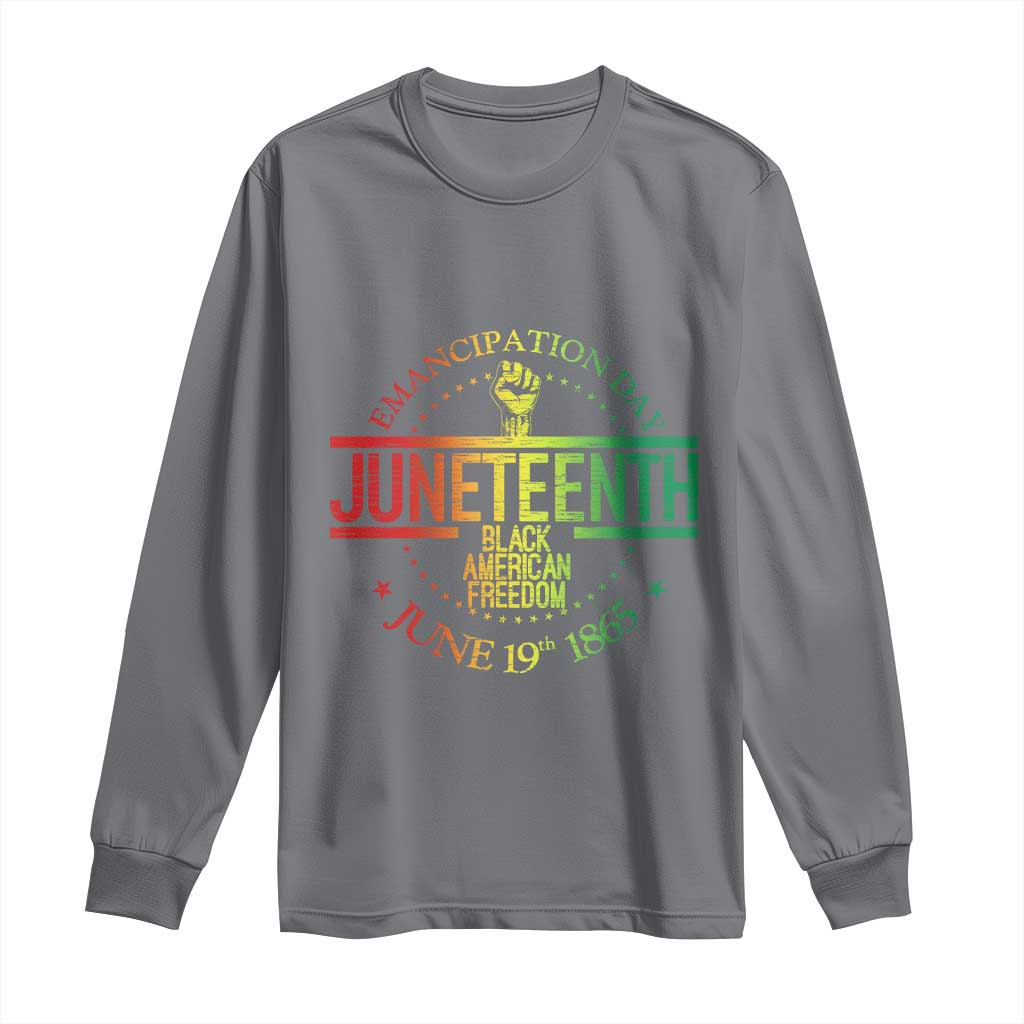 Emancipation Day Juneteenth 1865 Long Sleeve Shirt Black American Freedom History June 19th TS01 Charcoal Print Your Wear