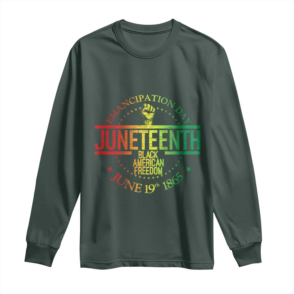 Emancipation Day Juneteenth 1865 Long Sleeve Shirt Black American Freedom History June 19th TS01 Dark Forest Green Print Your Wear