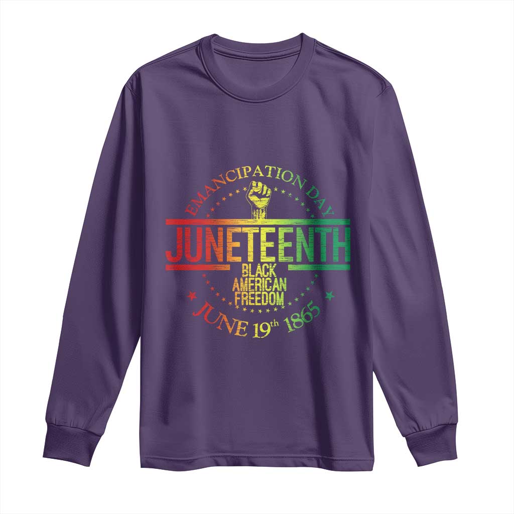 Emancipation Day Juneteenth 1865 Long Sleeve Shirt Black American Freedom History June 19th TS01 Purple Print Your Wear
