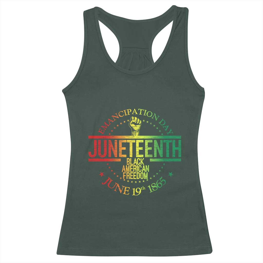 Emancipation Day Juneteenth 1865 Racerback Tank Top Black American Freedom History June 19th TS01 Dark Forest Green Print Your Wear