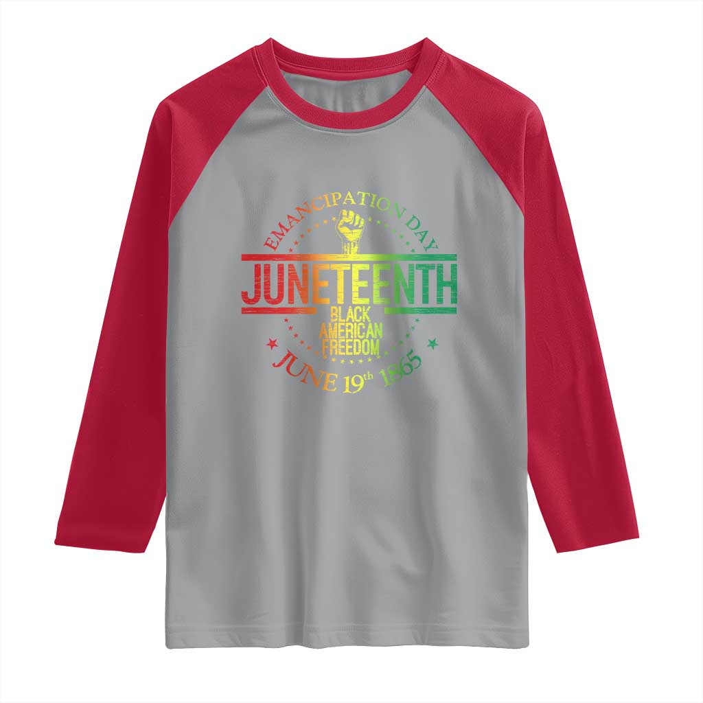 Emancipation Day Juneteenth 1865 Raglan Shirt Black American Freedom History June 19th TS01 Sport Gray Red Print Your Wear
