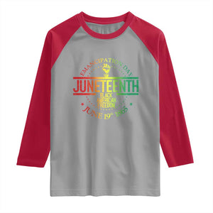 Emancipation Day Juneteenth 1865 Raglan Shirt Black American Freedom History June 19th TS01 Sport Gray Red Print Your Wear