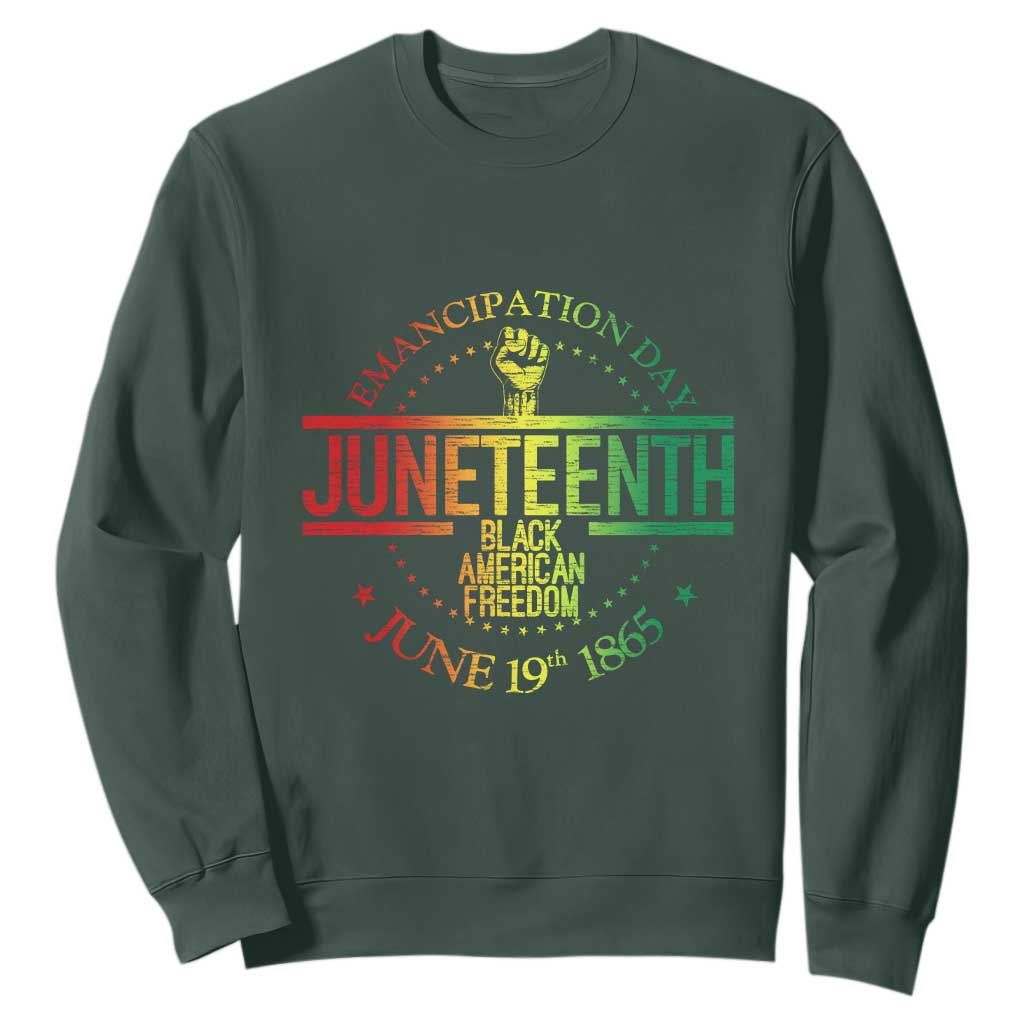 Juneteenth African American Freedom Black History June 19 Sweatshirt TS01 Dark Forest Green Printyourwear