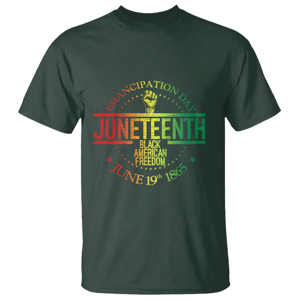 Juneteenth African American Freedom Black History June 19 T Shirt TS01 Dark Forest Green Printyourwear