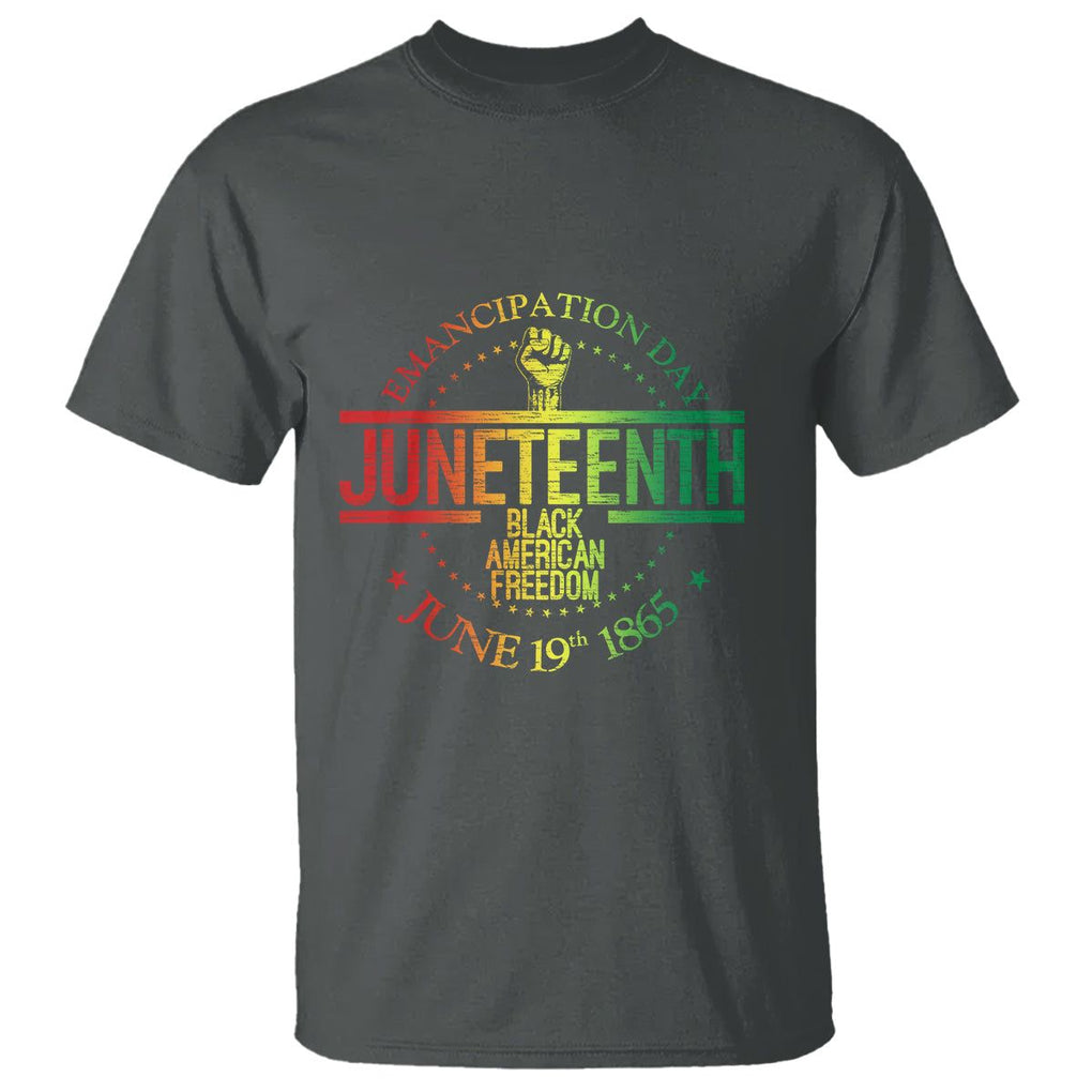Juneteenth African American Freedom Black History June 19 T Shirt TS01 Dark Heather Printyourwear