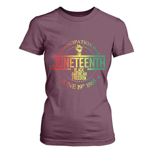 Emancipation Day Juneteenth 1865 T Shirt For Women Black American Freedom History June 19th TS01 Maroon Print Your Wear