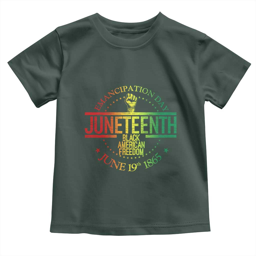 Emancipation Day Juneteenth 1865 Toddler T Shirt Black American Freedom History June 19th TS01 Dark Forest Green Print Your Wear