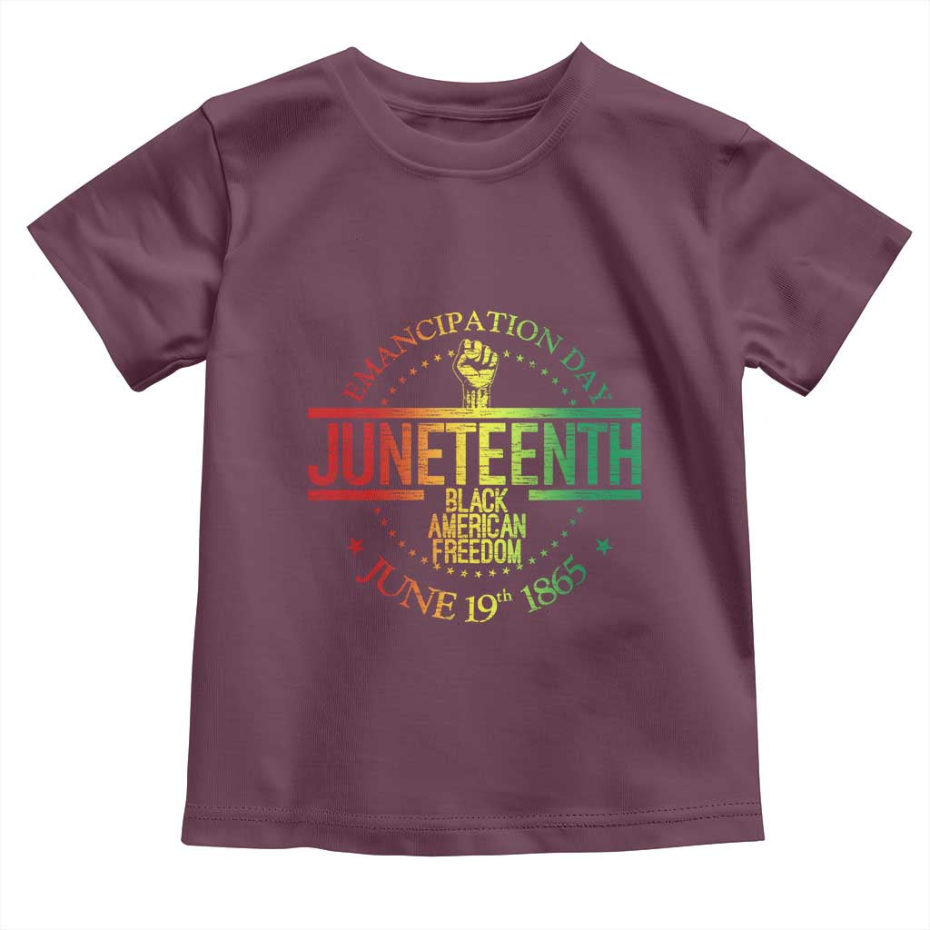 Emancipation Day Juneteenth 1865 Toddler T Shirt Black American Freedom History June 19th TS01 Maroon Print Your Wear