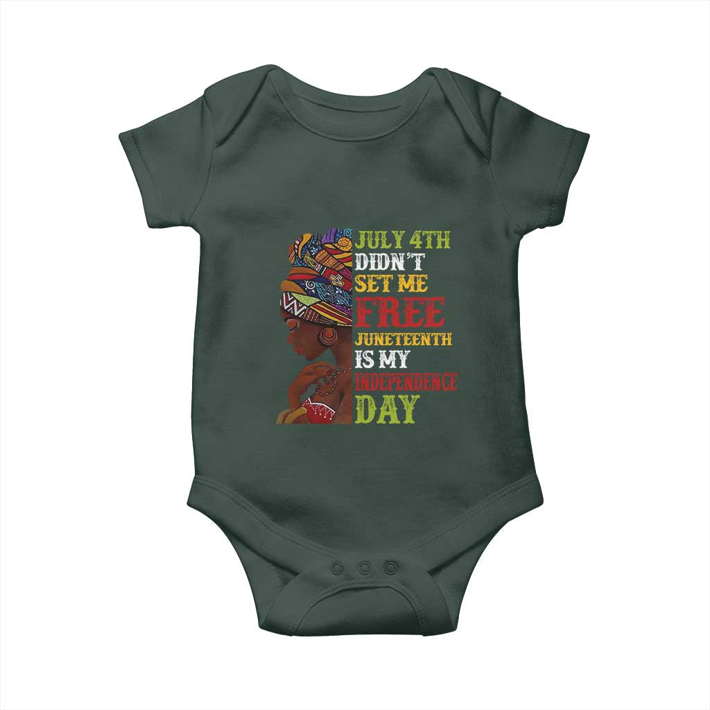 Afro Woman Baby Onesie Juneteenth is My Independence Day Not July 4th TS01 Print Your Wear