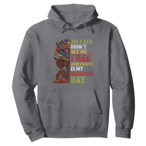 Afro Woman Hoodie Juneteenth is My Independence Day Not July 4th TS01 Charcoal Printyourwear