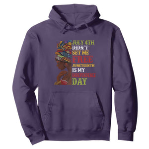 Afro Woman Hoodie Juneteenth is My Independence Day Not July 4th TS01 Purple Printyourwear