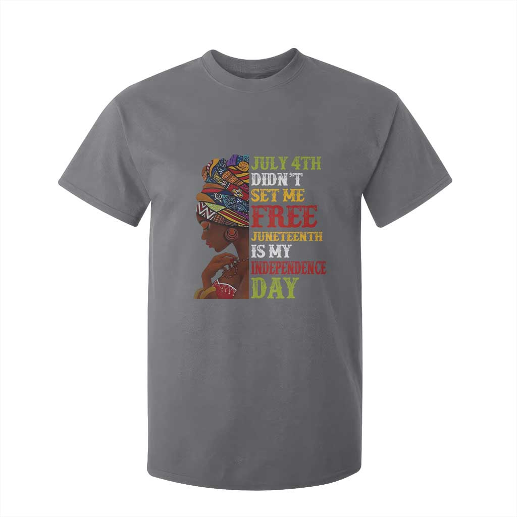 Afro Woman T Shirt For Kid Juneteenth is My Independence Day Not July 4th TS01 Charcoal Print Your Wear