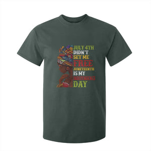Afro Woman T Shirt For Kid Juneteenth is My Independence Day Not July 4th TS01 Dark Forest Green Print Your Wear