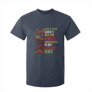 Afro Woman T Shirt For Kid Juneteenth is My Independence Day Not July 4th TS01 Navy Print Your Wear