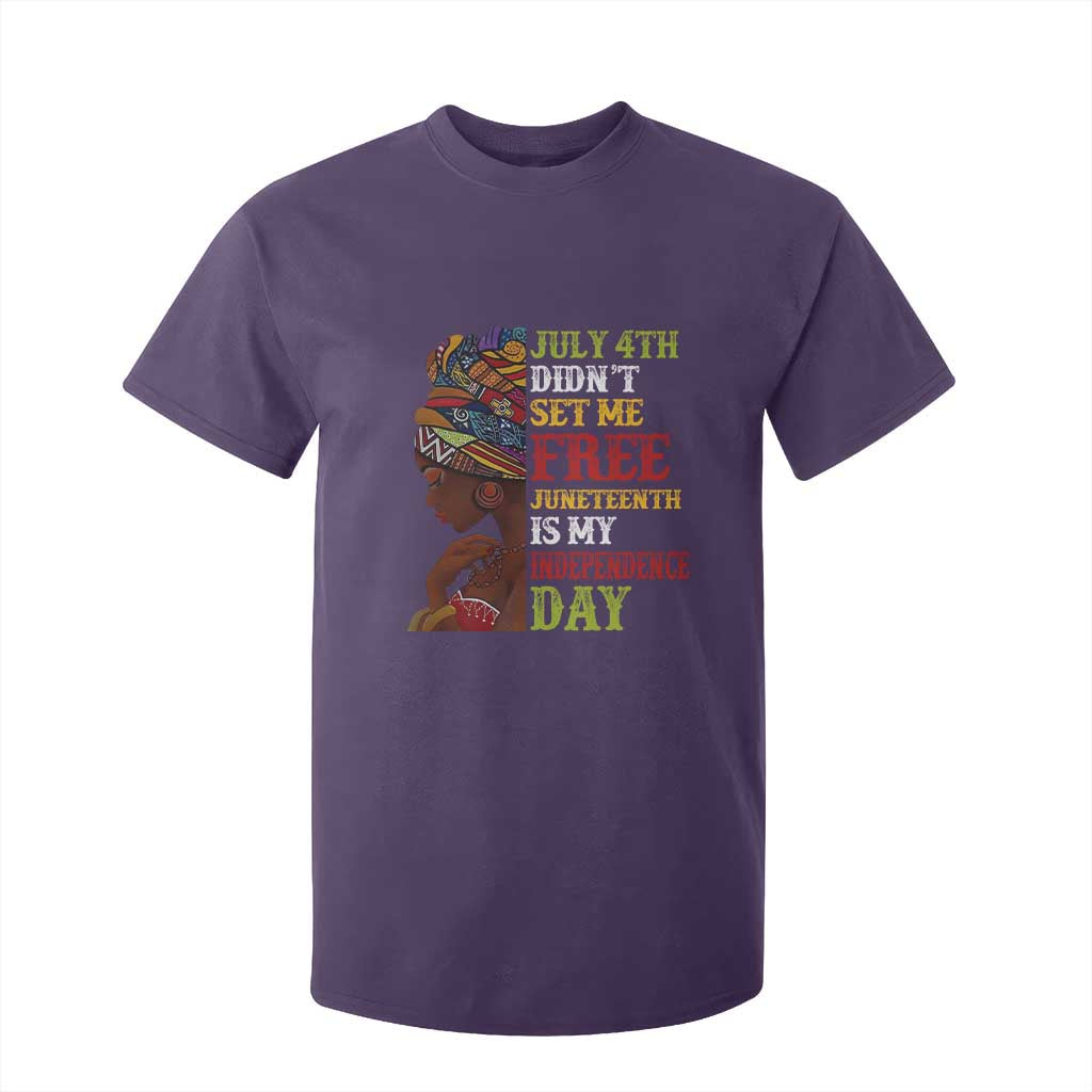 Afro Woman T Shirt For Kid Juneteenth is My Independence Day Not July 4th TS01 Purple Print Your Wear