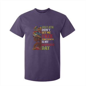 Afro Woman T Shirt For Kid Juneteenth is My Independence Day Not July 4th TS01 Purple Print Your Wear
