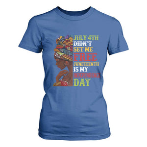 Afro Woman T Shirt For Women Juneteenth is My Independence Day Not July 4th TS01 Royal Blue Print Your Wear