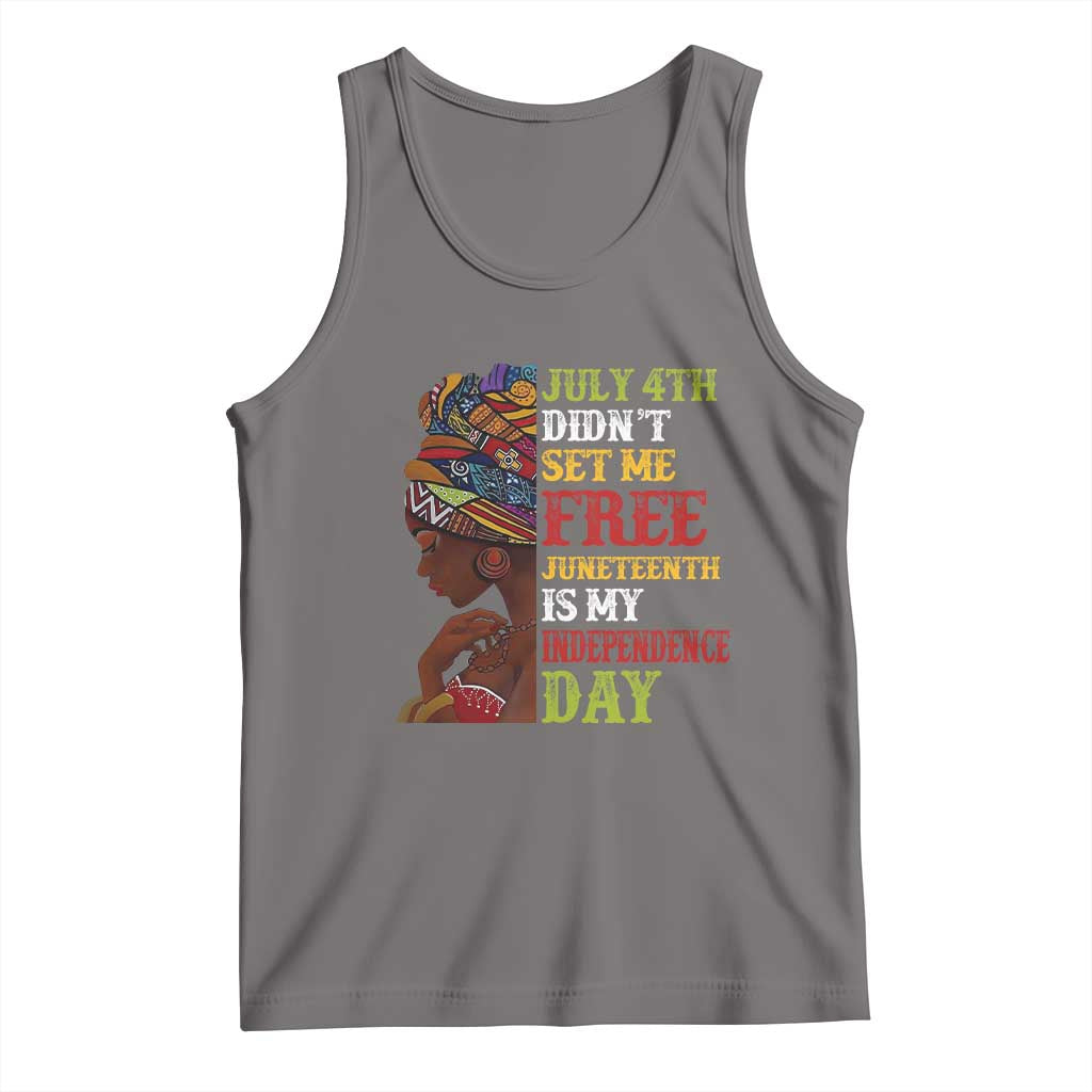 Afro Woman Tank Top Juneteenth is My Independence Day Not July 4th TS01 Deep Heather Print Your Wear