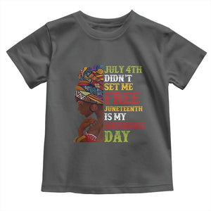 Afro Woman Toddler T Shirt Juneteenth is My Independence Day Not July 4th TS01 Dark Heather Print Your Wear