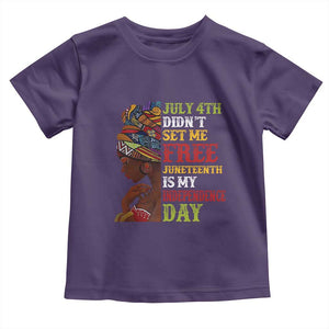 Afro Woman Toddler T Shirt Juneteenth is My Independence Day Not July 4th TS01 Purple Print Your Wear