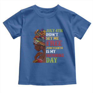 Afro Woman Toddler T Shirt Juneteenth is My Independence Day Not July 4th TS01 Royal Blue Print Your Wear