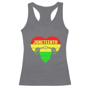 Juneteenth Racerback Tank Top Breaking Every Chain BHM Heart TS01 Charcoal Print Your Wear