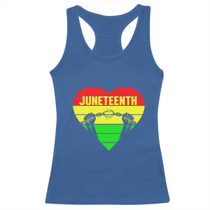 Juneteenth Racerback Tank Top Breaking Every Chain BHM Heart TS01 Royal Blue Print Your Wear