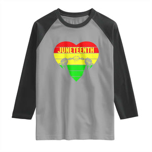 Juneteenth Raglan Shirt Breaking Every Chain BHM Heart TS01 Sport Gray Black Print Your Wear