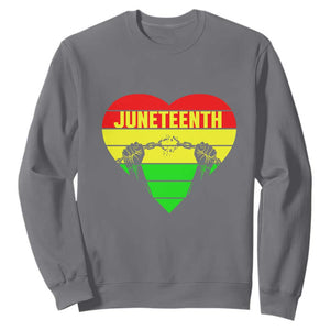 BHM Sweatshirt Juneteenth Breaking Every Chain TS01 Charcoal Printyourwear